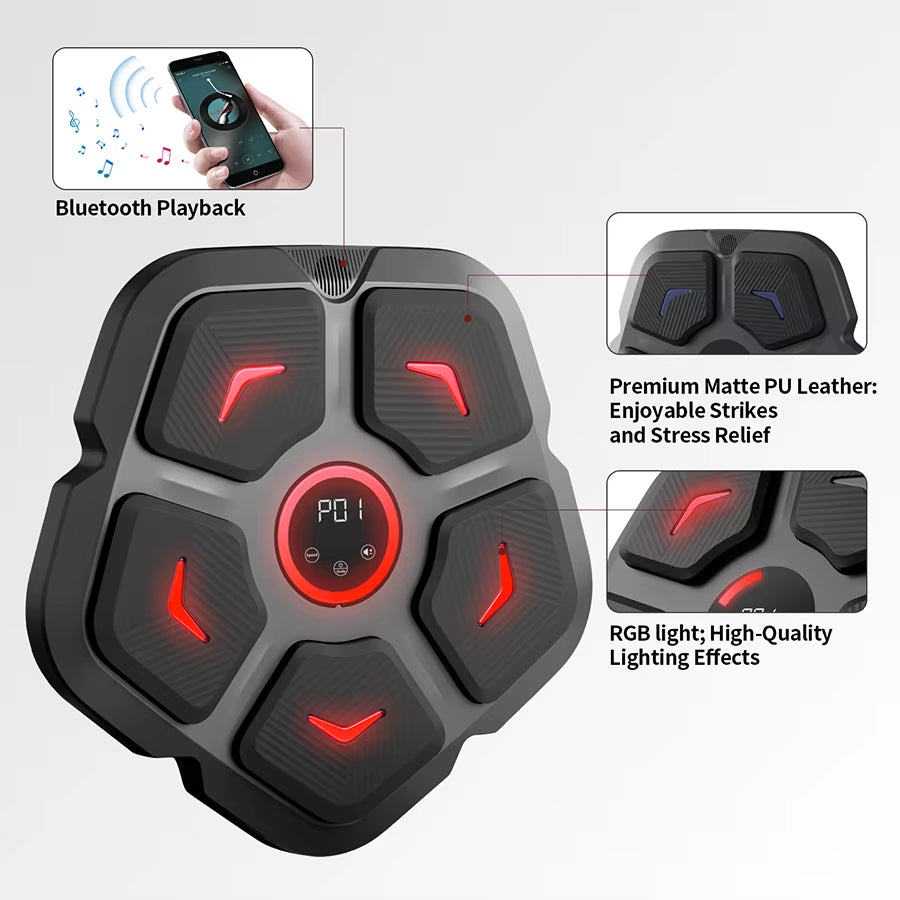 2024 Bluetooth Music Boxing Machine Smart Sports Fitness Music Boxing Bag Muay Thai Rhythm Response Exercise Boxing Machine