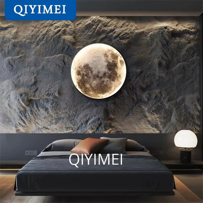 Modern LED Moon Wall Lamp Minimalist Mural Indoor Lighting for Bedroom Background Wall Living ROOM Decorative Bedside Lights